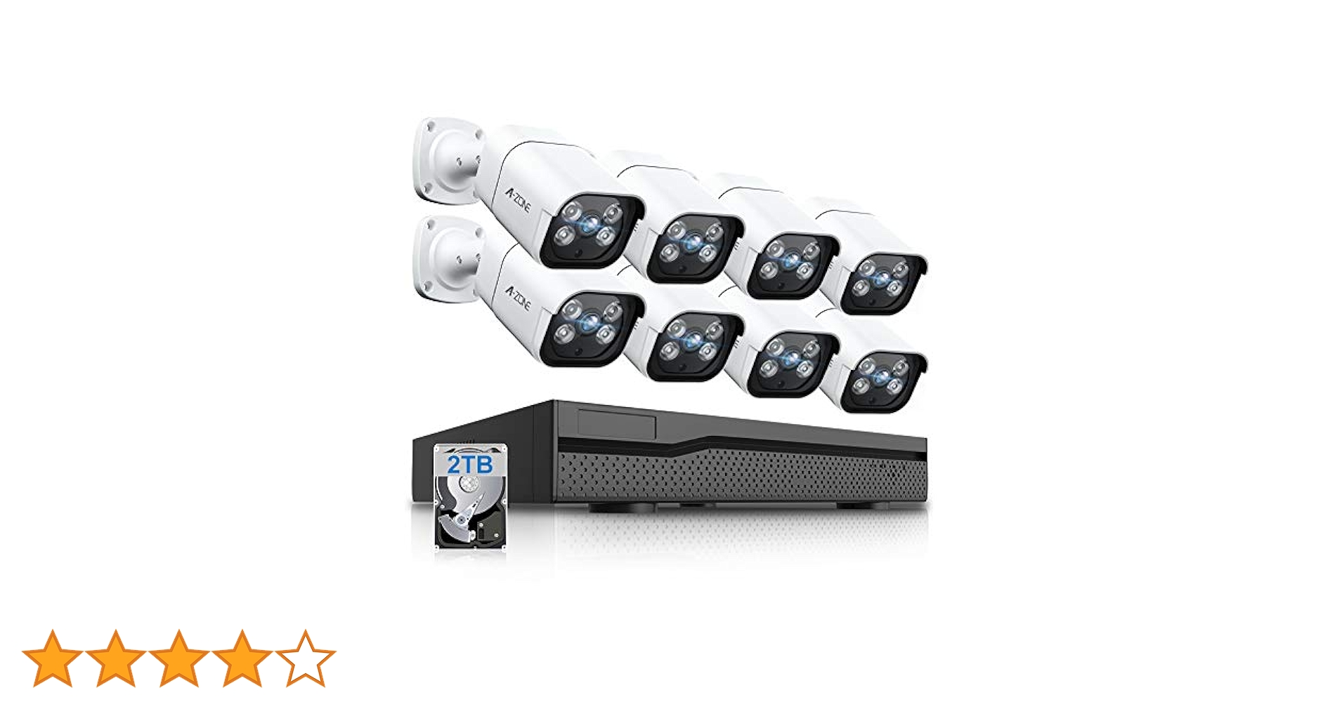 防犯カメラ　A-ZONE  SECURITY SYSTEM カメラキット Amazon.co.jp: A-ZONE POE給電防犯カメラキット レコーダー 暗視